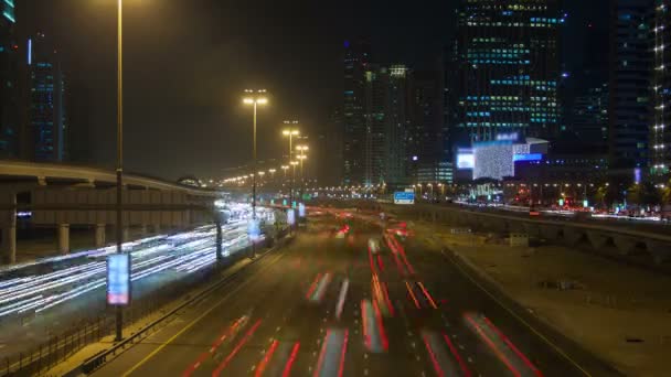 Video Dubai Notte Autostrada — Video Stock