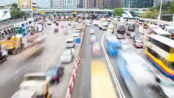 Hong Kong Spěch Hodina Dopravní Zácpa Čas Lapse Porcelán — Stock video