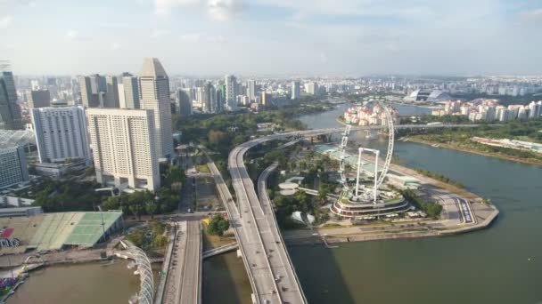 Singapore Stadslandskap Motorvägstrafik — Stockvideo