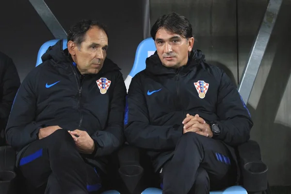 RIJEKA, CROATIA - 15 Ekim: Hırvatistan ve Ürdün milli takımları arasında futbol maçı, Hırvatistan 'ın Rijeka kentinde 2018 dostluk maçı 