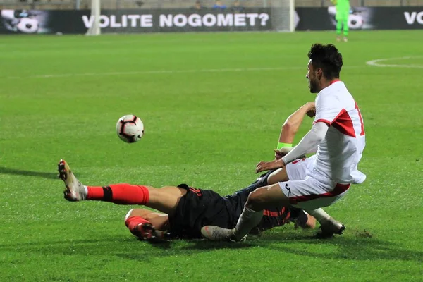 RIJEKA, CROATIA - 15 Ekim: Hırvatistan ve Ürdün milli takımları arasında futbol maçı, Hırvatistan 'ın Rijeka kentinde 2018 dostluk maçı 