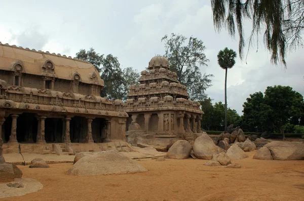 Tempio antico indù, Mahabalipuram, Tamil Nadu, India — Foto Stock