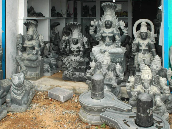 Estatuas de piedra, Mahabalipuram, Tamil Nadu, India — Foto de Stock