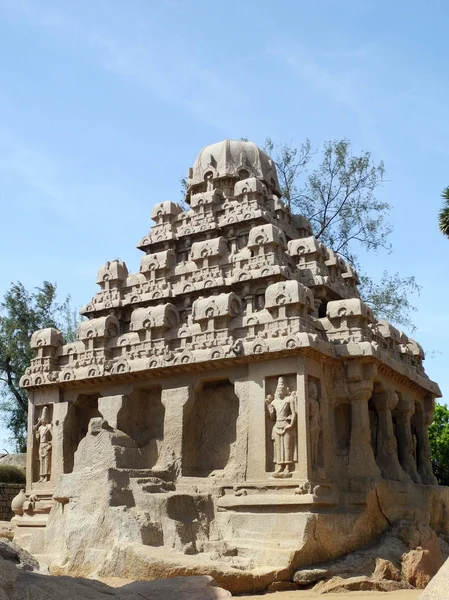 Antiguo templo hindú, India, Tamil nadu, Mahabalipuram — Foto de Stock