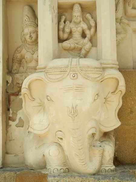 Estatuas en el antiguo templo de Kailasanath, India, Tamil Nadu , — Foto de Stock