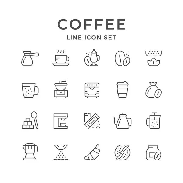 Set line icons of coffee — Stock Vector