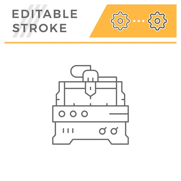 Cnc Fräsmaschine Linie Symbol — Stockvektor