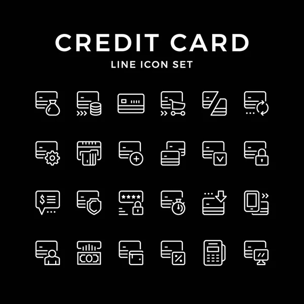 设置行图标的信用卡 — 图库矢量图片
