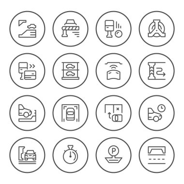 Park çizgi Icons set