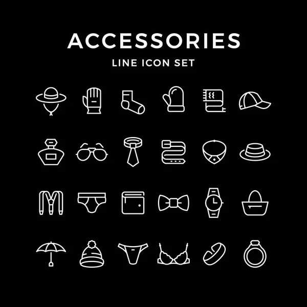 Set lijn iconen van accessoires — Stockvector