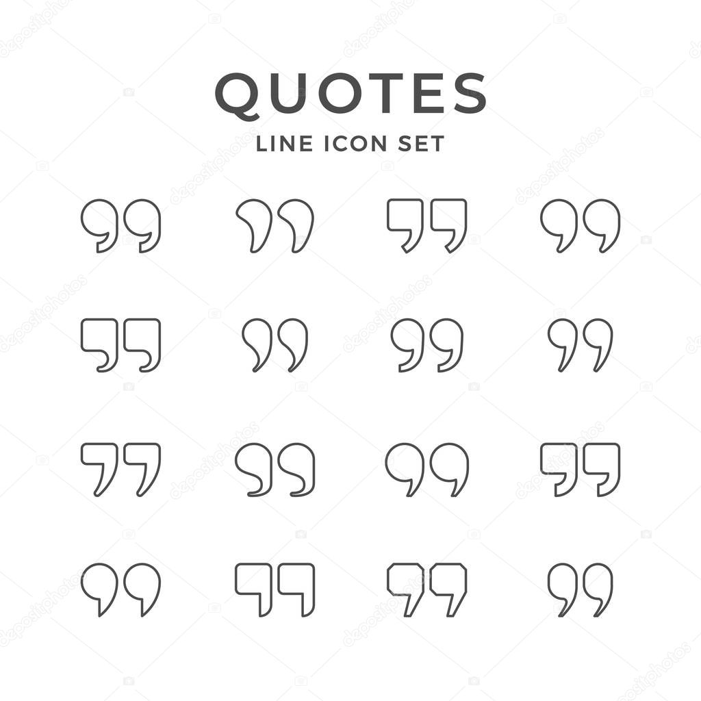 Set line icons of quotes