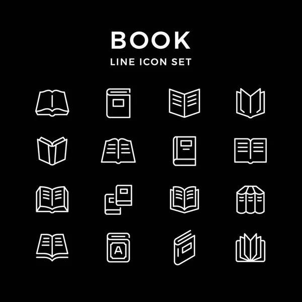 Set line icons of book — Stock Vector