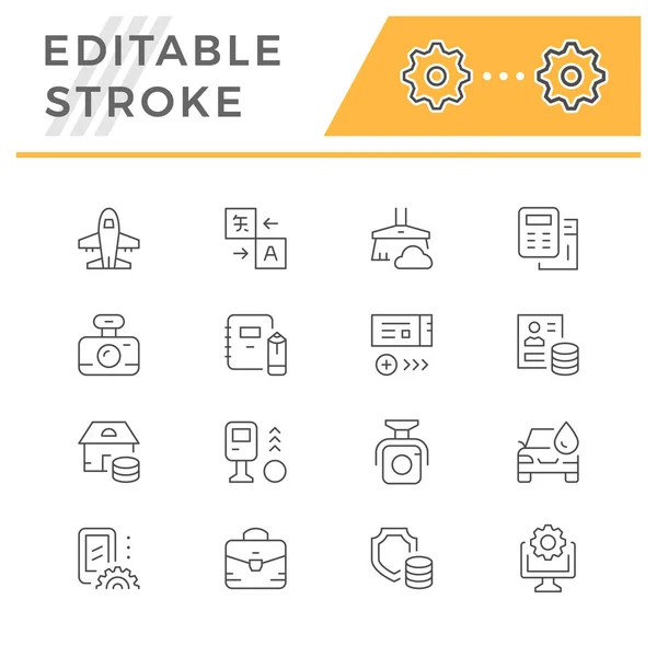 Set lijn iconen van diensten — Stockvector