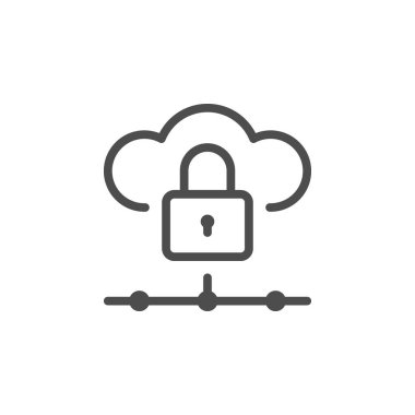 Bulut depolama güvenlik satırı simgesi
