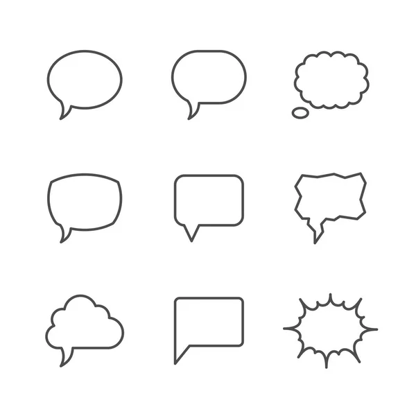 Set line icons of speech bubble — Stock Vector