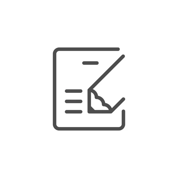 Document writing line icon — Stock Vector