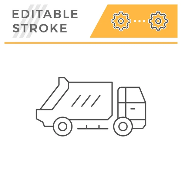 Çöp kamyonu çizgisi simgesi — Stok Vektör