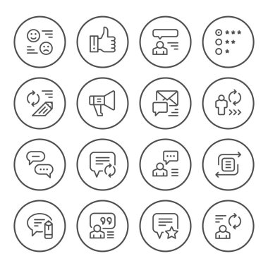 Geribildirim yuvarlak çizgi Icons set