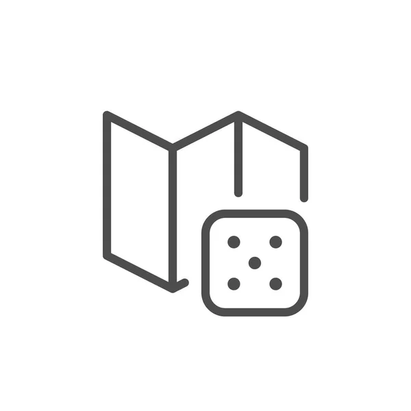 Ícone de linha de jogo de tabuleiro — Vetor de Stock