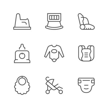 Bebek mal çizgi Icons set
