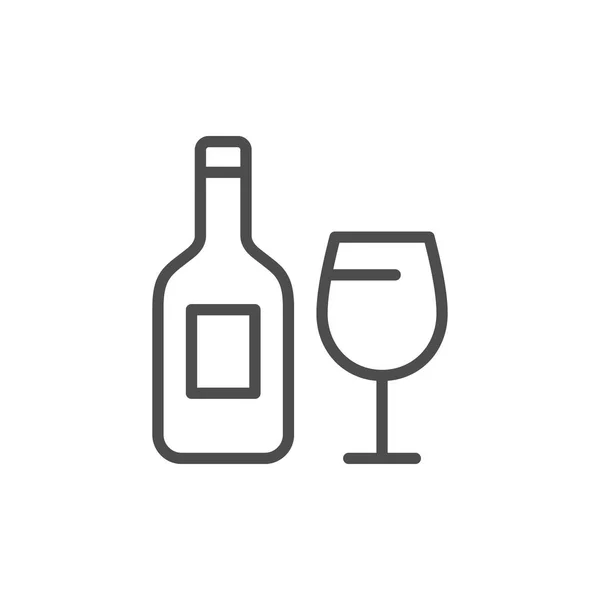 Ícone de linha de bebida alcoólica — Vetor de Stock