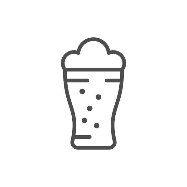 Bier glas lijn pictogram — Stockvector