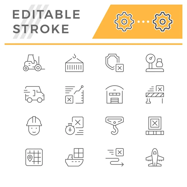 Symbole der Logistik setzen — Stockvektor