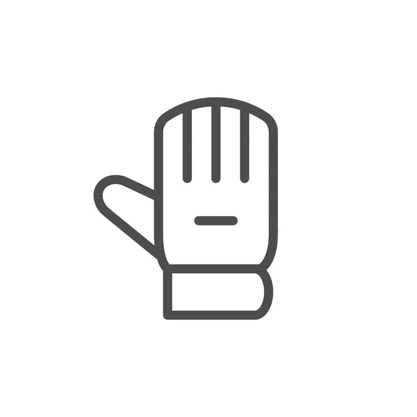 Goalkeeper glove line icon — Stock Vector