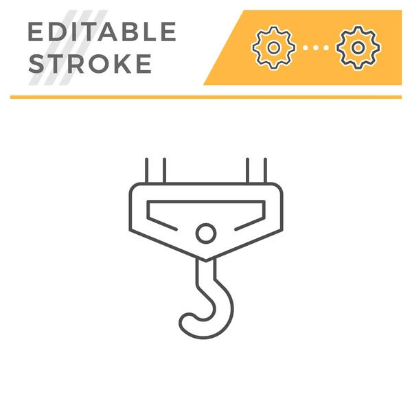 Crane hook line icon — Stock Vector