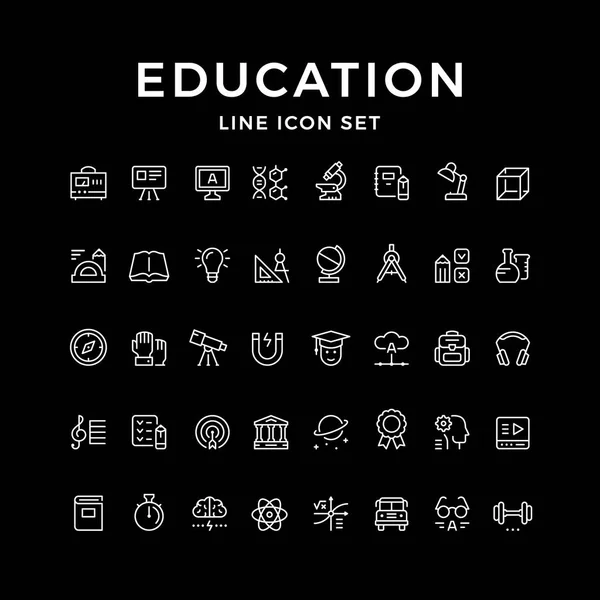 Ikony nastavit řádek vzdělání — Stockový vektor