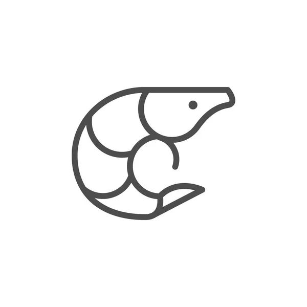 Icône ligne crevettes — Image vectorielle