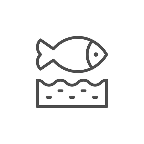 Ryby linia ikona — Wektor stockowy