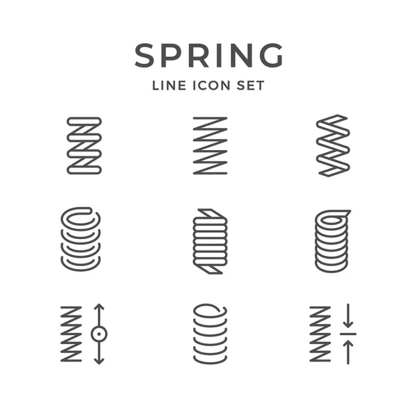 Imposta icone di linea della primavera — Vettoriale Stock