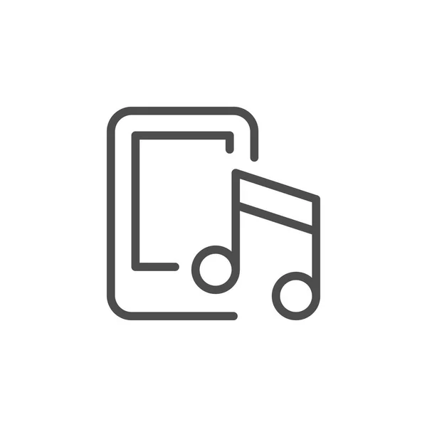 Mobiele muziek lijn pictogram — Stockvector