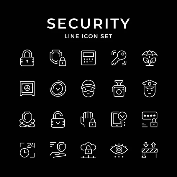 Establecer iconos de línea de seguridad — Vector de stock