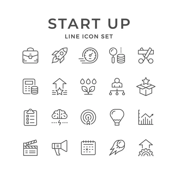 Konfigurowanie wiersza ikony Start — Wektor stockowy