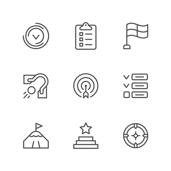 Set line icons of goal — Stock Vector