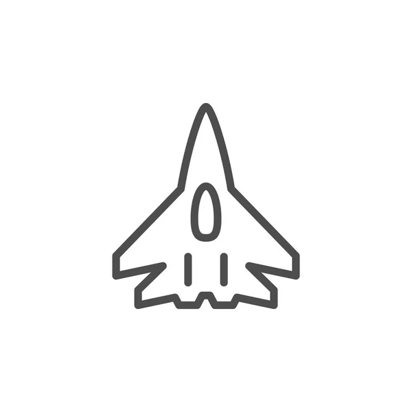 Vechter vliegtuig lijn pictogram — Stockvector