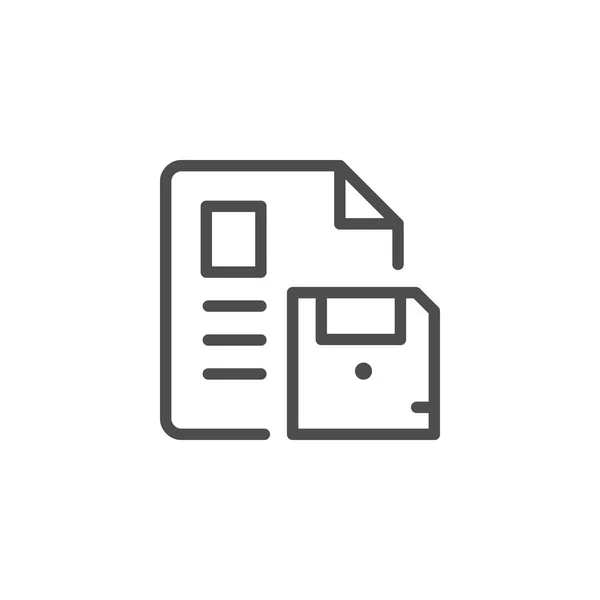 Document saving line icon — Stock Vector