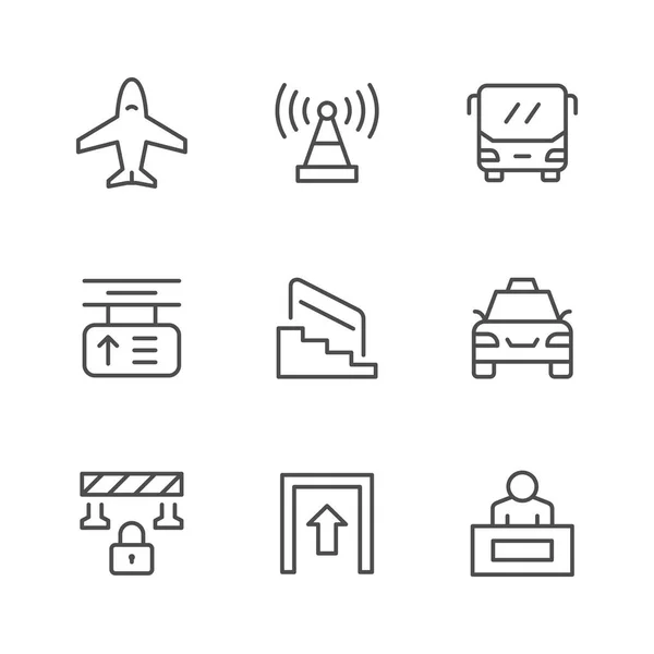 Set line icons of public navigation — Stock Vector