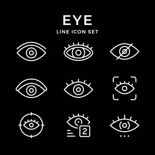 Definir ícones de linha de olho —  Vetores de Stock