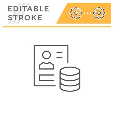 İşe alım satırı simgesi üzerinde beyaz izole. Düzenlenebilir inme. Vektör çizim