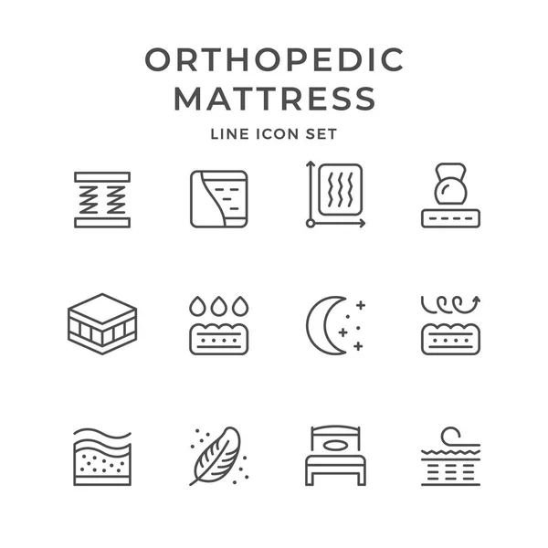 Ortopedik yatak satır Icons set