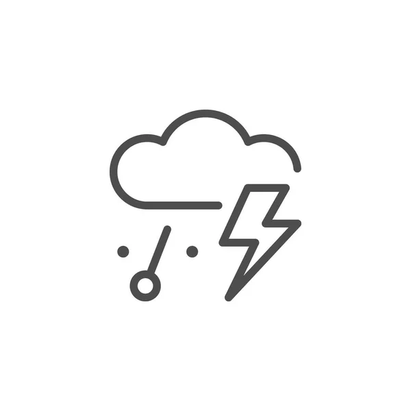 雷雨と雹の線アイコン — ストックベクタ