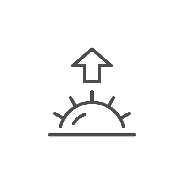 Ikona Čáry Sunrise Izolované Bílém Vektorové Ilustrace — Stockový vektor