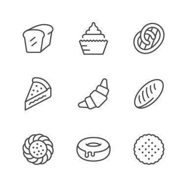 Küme satır simgeler fırın