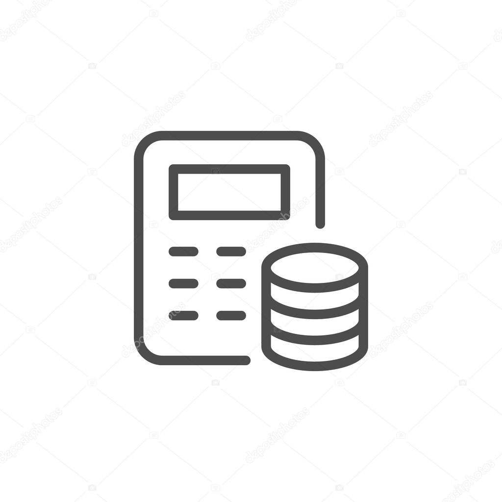 Financial calculation line icon