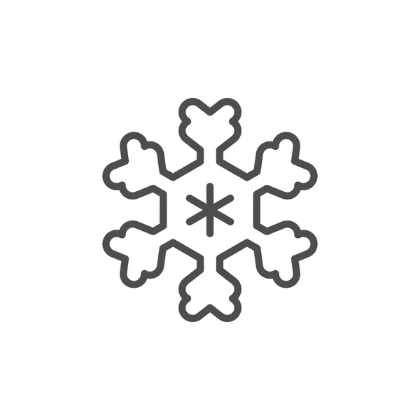 Ícone de linha de floco de neve — Vetor de Stock