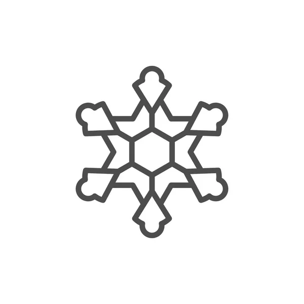 Ícone de linha de floco de neve — Vetor de Stock