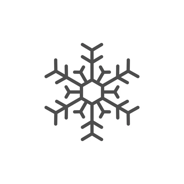 Icono de línea de copo de nieve — Vector de stock